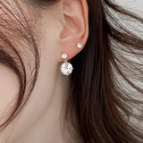 925 Sterling Silver Zircon Stud Earrings, Sparkling Wedding Jewelry