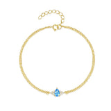 Sterling Silver Sky Sapphire Bracelet Minimalist Design Fine Jewelry