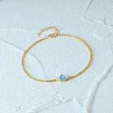 Sterling Silver Sky Sapphire Bracelet Minimalist Design Fine Jewelry