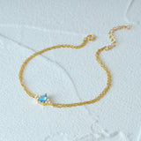 Sterling Silver Sky Sapphire Bracelet Minimalist Design Fine Jewelry