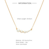 925 Silver Pearl Necklace for Women Long Chain Fine Jewelry