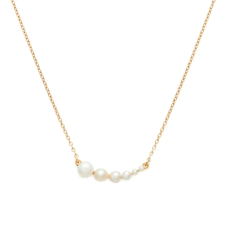 925 Silver Pearl Necklace for Women Long Chain Fine Jewelry
