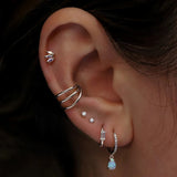 925 Silver Cartilage Piercing Earrings Nose Ring Stud Women Men Jewelry