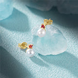 925 Silver Pearl Stud Earrings for Women Personalized Gift