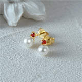 925 Silver Pearl Stud Earrings for Women Personalized Gift