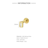 Silver 925 Earring For Women Zirconia Stud Earrings