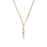 925 Sterling Silver Zircon Tassel Pendant Necklace Jewerly