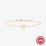 925 Silver Plated Round Hoop Bracelet Chains for Women