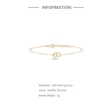 925 Silver Plated Round Hoop Bracelet Chains for Women
