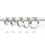 925 Sterling Silver Hoop Earrings 5mm-9mm Pendientes Plata