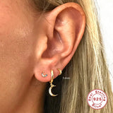 925 Sterling Silver Hoop Earrings 5mm-9mm Pendientes Plata