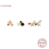 Three Earrings Stud Earrings 925 Sterling Silver Fine Jewelry