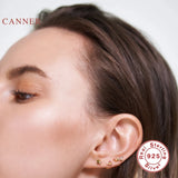 Three Earrings Stud Earrings 925 Sterling Silver Fine Jewelry