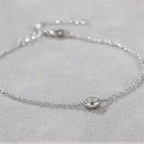 Moissanite Bracelet S925 Silver Woman Delicate Round Cut Lab Diamond Link Chain