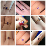Purple Crystal Ring 925 Sterling Silver Fine Jewelry for Women Wedding