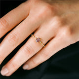 Purple Crystal Ring 925 Sterling Silver Fine Jewelry for Women Wedding