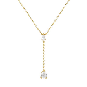 925 Silver Zircon Lightning Pendant Necklace for Women