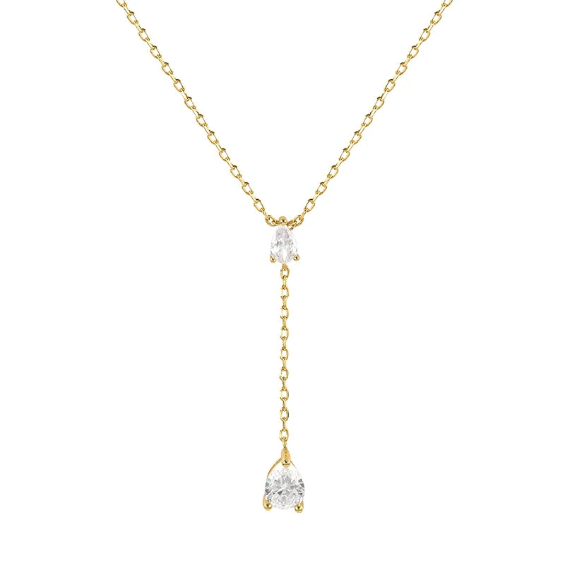 925 Silver Zircon Lightning Pendant Necklace for Women
