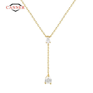 925 Silver Zircon Lightning Pendant Necklace for Women