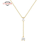 925 Silver Zircon Lightning Pendant Necklace for Women