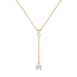925 Silver Zircon Lightning Pendant Necklace for Women