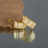 925 Silver Stripe Stud Earrings for Women Fine Jewelry
