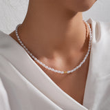 S925 Sterling Silver Plated Pearl Clavicle Chain For Women