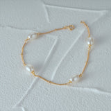 S925 Sterling Silver Bead Spacer Pearl Bracelet for Women Party