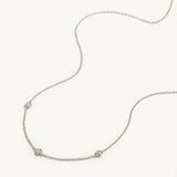 Diamond Necklace 925 Sterling Silver Pendant Chain 18K Choker Bijoux Collar