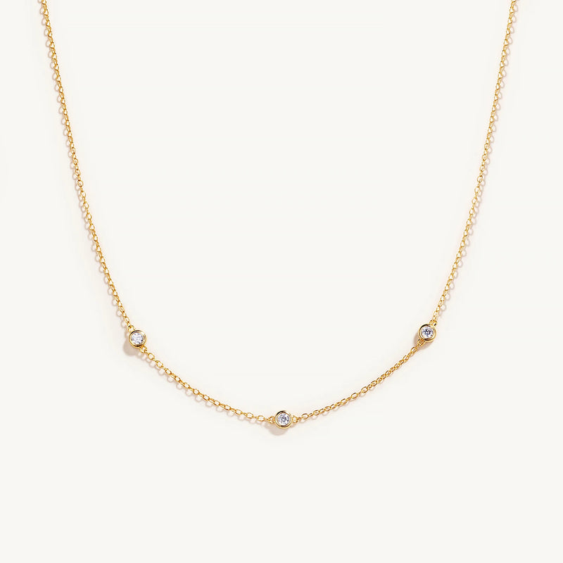 Diamond Necklace 925 Sterling Silver Pendant Chain 18K Choker Bijoux Collar
