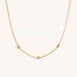 Diamond Necklace 925 Sterling Silver Pendant Chain 18K Choker Bijoux Collar