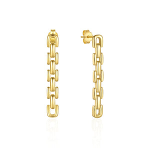 Sterling Silver Watchband Chain Tassels Earrings