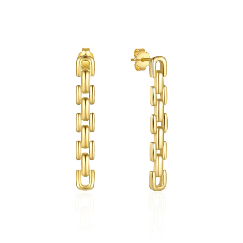 Sterling Silver Watchband Chain Tassels Earrings