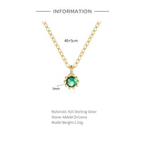 Single Zircon Necklace S925 Sterling Silver Women Gift