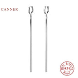 Sterling Silver Snake Chain Tassel Earrings Hoops Fine Jewelry