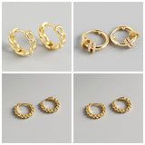 925 Silver Heart Earrings Hoops Glossy Piercing Jewelry