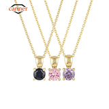 S925 Birthstone Zirconia Pendant Necklace for Women