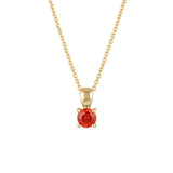 S925 Birthstone Zirconia Pendant Necklace for Women
