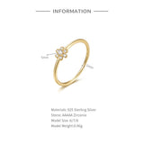 Elegant Flower Ring S925 Sterling Silver 18K Gold-Plated Birthday Gift