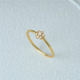 Elegant Flower Ring S925 Sterling Silver 18K Gold-Plated Birthday Gift