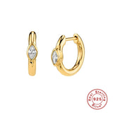 Women Hoop Earrings Horse Eye Diamond 925 Silver Party Gift