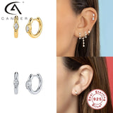 Women Hoop Earrings Horse Eye Diamond 925 Silver Party Gift