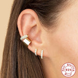 925 Silver Crystal Hoop Earrings Colorful Zircon Jewelry