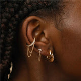 Double-Layer Tassel Earrings 925 Sterling Silver Clip Earrings