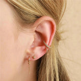 Double-Layer Tassel Earrings 925 Sterling Silver Clip Earrings