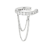 Double-Layer Tassel Earrings 925 Sterling Silver Clip Earrings