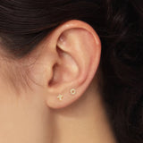 Zirconia 925 Silver Cross Stud Earrings Wedding Jewelry