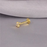Zirconia 925 Silver Cross Stud Earrings Wedding Jewelry