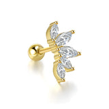 925 Silver Colorful Crown Zircon Ear Studs for Women