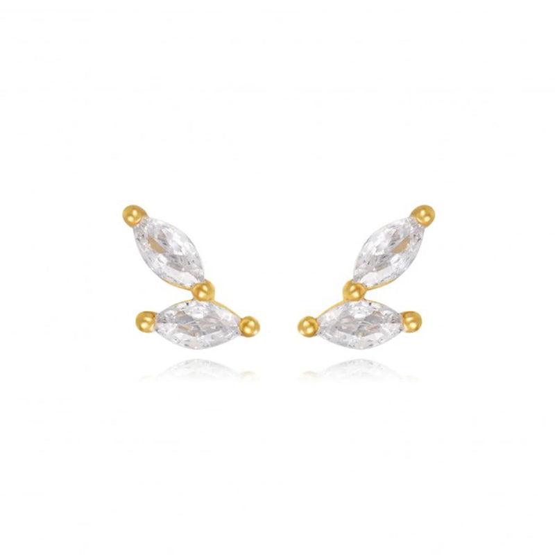 925 Silver Horse Eye Zircon Stud Earrings Ins Style Cartilage Piercing